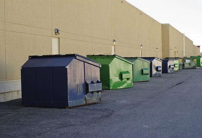 a pack of different construction bins lined up for service in Bainbridge Island